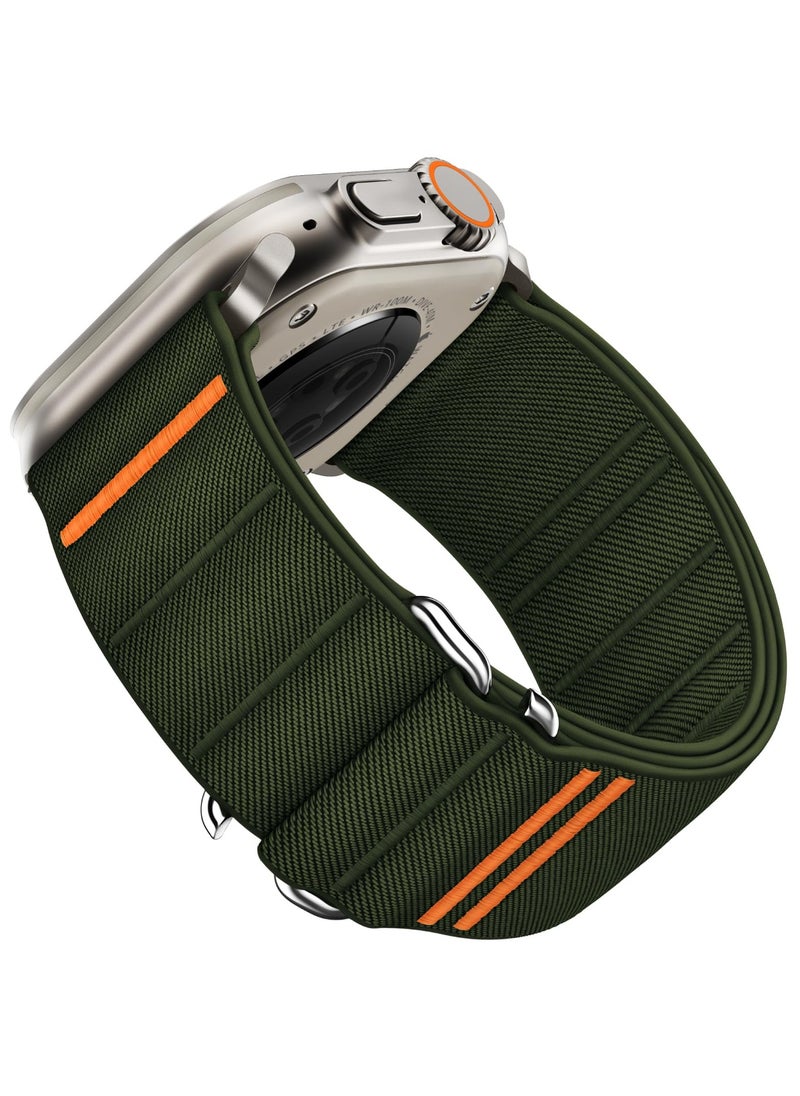 Generic - Sport Durable Rugged Watch Band Designed for Apple Watch Ultra 1/2 49mm 46mm 45mm 44mm 42mm, Soft Stretchy Nylon Loop Strap with S-Hook for iwatch Series 10 9 8 7 6 5 4 3 2 1 SE - Image 1