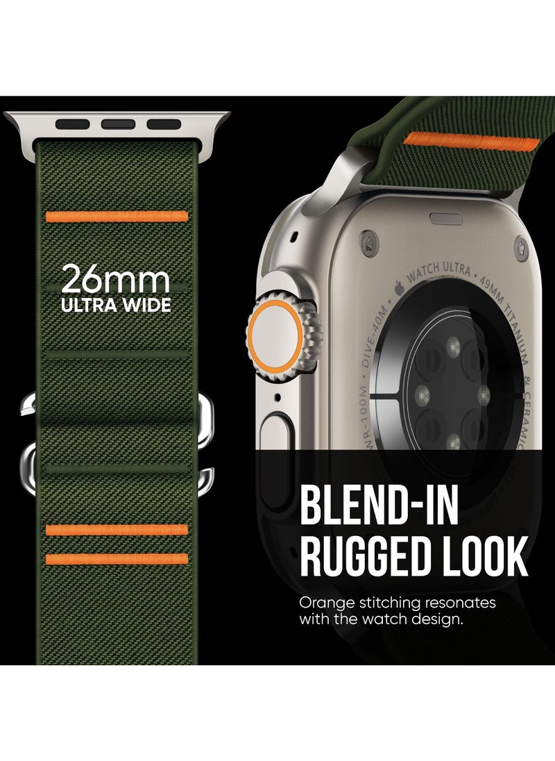 Generic - Sport Durable Rugged Watch Band Designed for Apple Watch Ultra 1/2 49mm 46mm 45mm 44mm 42mm, Soft Stretchy Nylon Loop Strap with S-Hook for iwatch Series 10 9 8 7 6 5 4 3 2 1 SE - Image 1