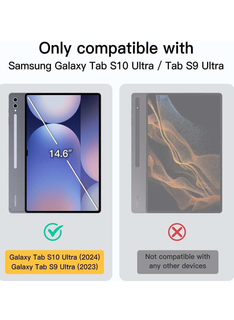 دوسالا جراب لجهاز Samsung Galaxy Tab S10 Ultra مقاس 14.6 بوصة مع حامل قلم S، غطاء واقٍ ثلاثي الطي من مادة TPU الناعمة، يدعم شحن قلم S، خاصية الإيقاظ/السكون التلقائي - Image 2