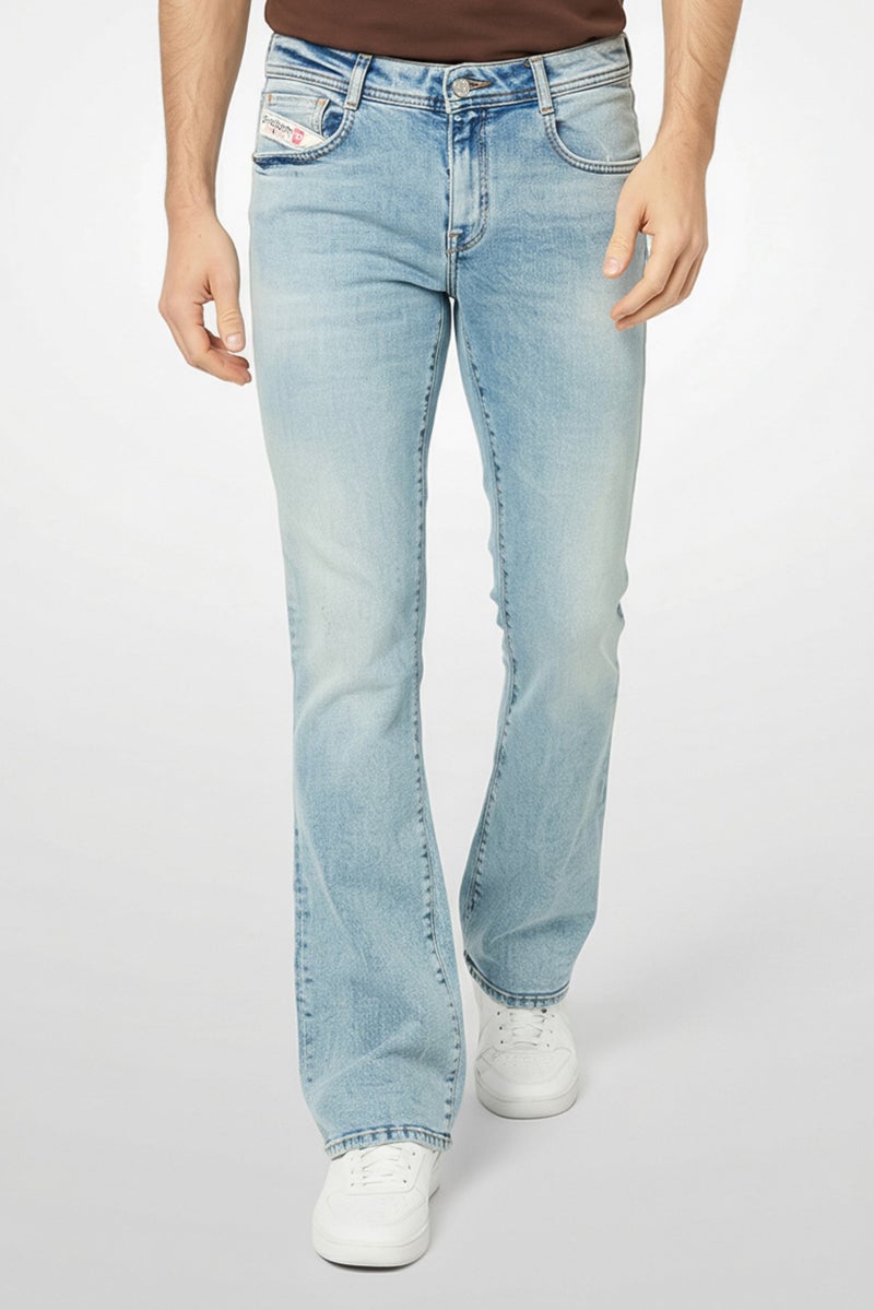 DIESEL Men Slim Fit Washed Stretchable Denim Jeans, Blue - Image 4