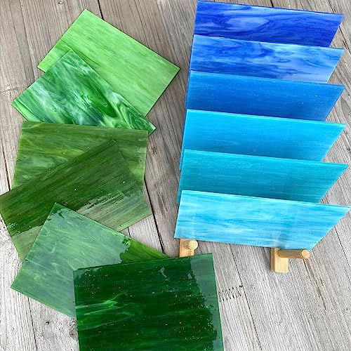 LITMIND 24 Sheets Vibrant Stained Glass Variety Pack – 6 x 4 Inch Tiffany Style Opaque Art Glass for Mosaic & DIY Crafts - Image 5
