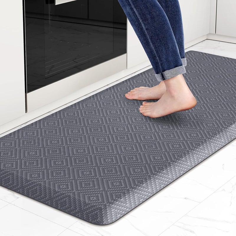 Mattitude Kitchen Mat Cushioned Anti-Fatigue Floor Mat Water Resistant Non-Slip Mats and Rugs Standing and Comfort Desk Mats for House Sink Office Laundry (Light Grey, 17.3"x39") - Image 1