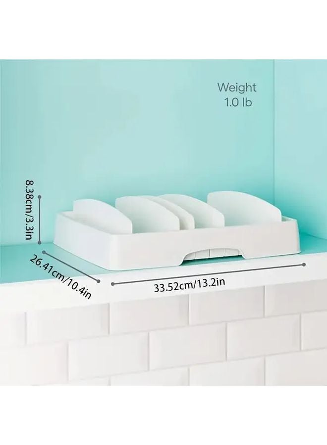 2 Pack Adjustable Kitchen Lid Organizer With 5 Dividers For Pot Lids Utensils Bowls - Image 4