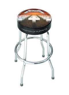 ROCKSAX Metallica Master of Puppets Bar Stool with Padded Swivel Seat, Chrome Legs and Footrest 76cm High x 52cm Diameter Officially Licensed Merchandise  - Image 1