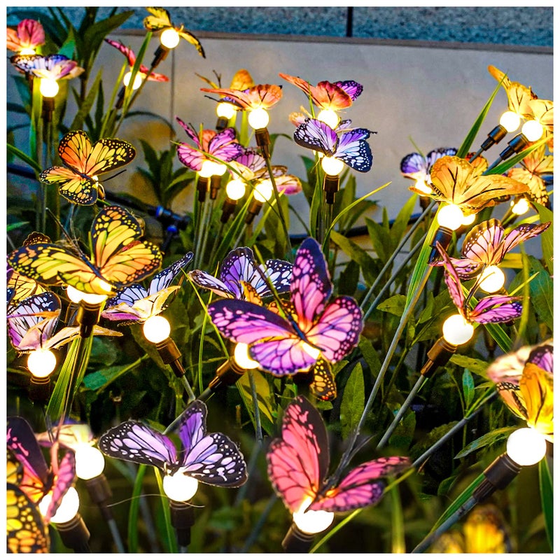 TONULAX Solar Garden Lights - Swaying Butterfly Light, Swaying in The Wind, Solar Outdoor Lights, Yard Patio Pathway Decoration, High Flexibility Iron Wire & Realistic Butterflies(4 Pack) - Image 1