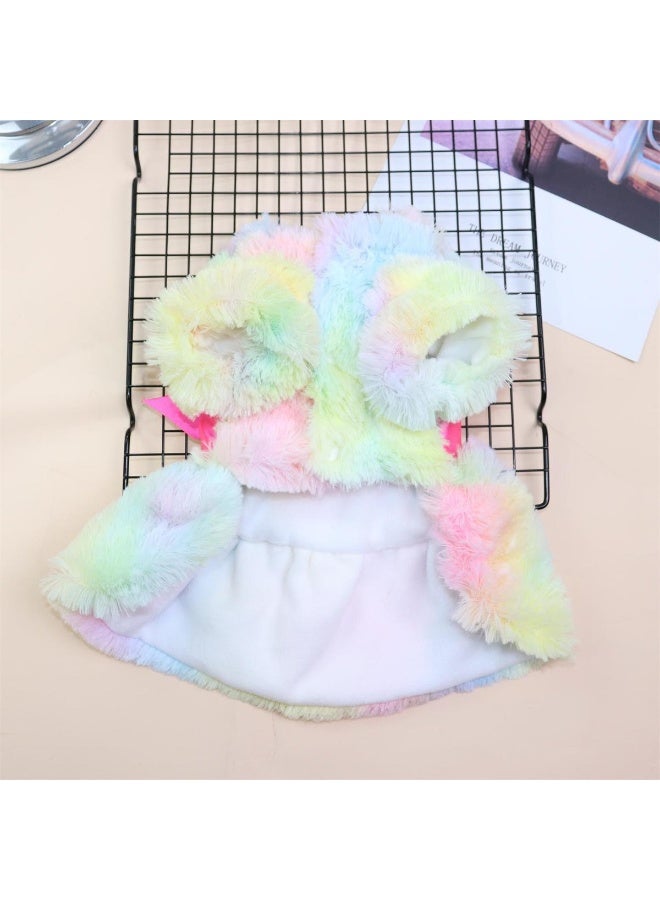 A.M Pet Skirt rainbow Print Dress up Super Soft Plush Winter Warm Pet Dog Cat Dresses Puppy Dog Princess Dresses Pet Dog Clothes - Image 4