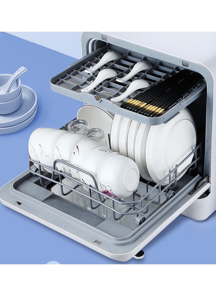 Counter-Top Dishwasher 25L with UV Sterilization /Dual Mode / Water Tank & Inlet Pipe / Compact Size / High Energy Efficient - White