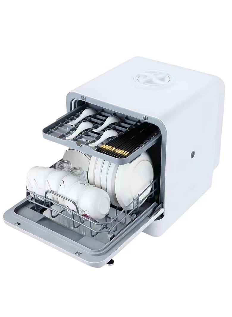 Counter-Top Dishwasher 25L with UV Sterilization /Dual Mode / Water Tank & Inlet Pipe / Compact Size / High Energy Efficient - White