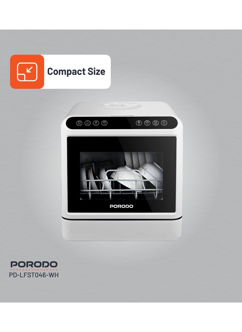 Counter-Top Dishwasher 25L with UV Sterilization /Dual Mode / Water Tank & Inlet Pipe / Compact Size / High Energy Efficient - White