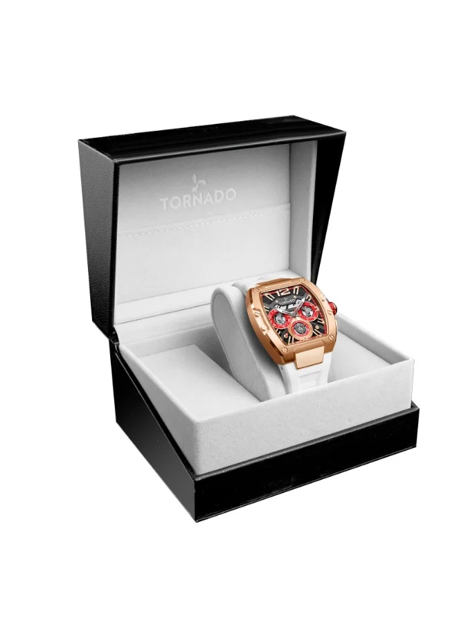 TORNADO Tornado XENITH T23105-RSWB Men's Analog Display Watch & Silicone Strap White