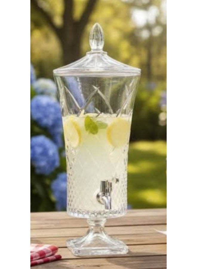 Dispenser Crystal Imported Osmanli Glass dispenser with glass cover from Luxurious heavy glass and acrylic faucet Dispenser Ramadan juice and drinks Because invitations honor you in front of your guests Very elegant and elegant Size 2 litres - Image 2