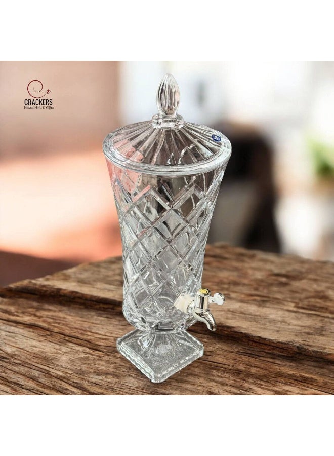 Dispenser Crystal Imported Osmanli Glass dispenser with glass cover from Luxurious heavy glass and acrylic faucet Dispenser Ramadan juice and drinks Because invitations honor you in front of your guests Very elegant and elegant Size 2 litres - Image 3