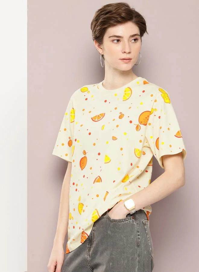 Dillinger Women Oversized Graphic Printed Oversized T-Shirt