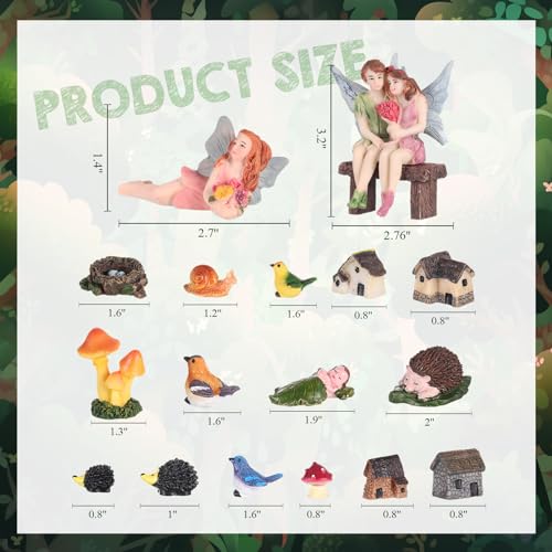 Canlierr 58 Pieces Miniature Garden Set, Fairy House Diorama Accessories Couple Statue Mini Figurines Micro Landscape Ornaments Mixed Model Trees for DIY Garden Decor Succulent Dollhouse Craft - Image 2