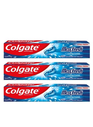 Colgate Pack Of 3 Max Fresh Cool Mint Toothpaste with Cooling Crystals 100ml - pzsku/Z035C872EF66F017B4254Z/45/_/1708179096/d0f3f48e-aa70-45e0-9657-f1e5d4fbf3b8