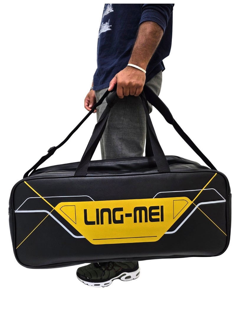 LING-MEI LBR5002 Black – Durable, Spacious & Lightweight Sports Bag with Shoe & Thermal Compartments - Image 5