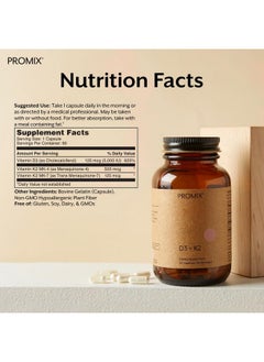 ProMix Nutrition Promix Nutrition Vitamin D3 K2 5000iu supplement | MK4 & MK7 | Soy & Gluten Free - 90 count capsule  - Image 2