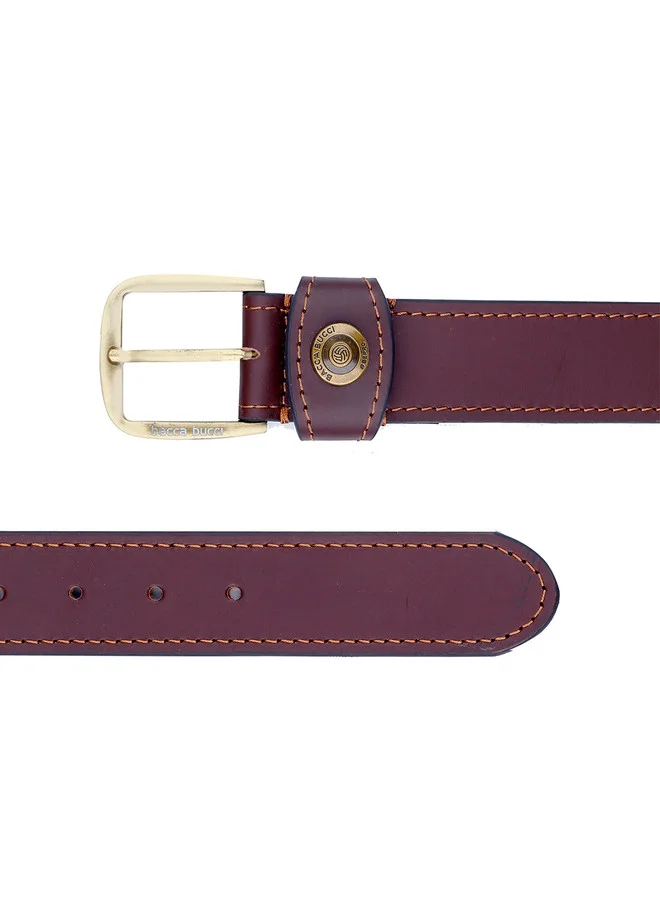 Bacca Bucci  Men's Maroon Leather Belt with Tang Closure for Men | Best Price UAE