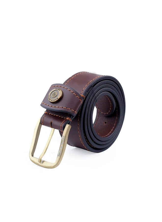 Bacca Bucci  Men's Maroon Leather Belt with Tang Closure for Men | Best Price UAE