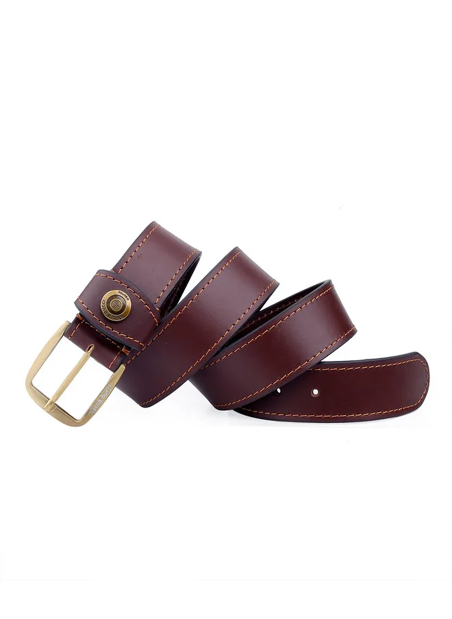 Bacca Bucci  Men's Maroon Leather Belt with Tang Closure for Men | Best Price UAE