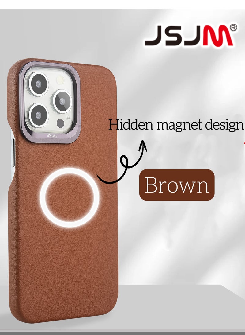 JSJM Magsafe Cover Case for iPhone 15 Pro Max Dino Full Side Leather Black - Image 4