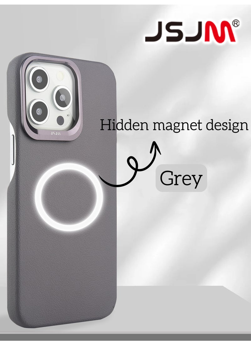 JSJM Magsafe Cover Case for iPhone 15 Pro Max Dino Full Side Leather Black - Image 5