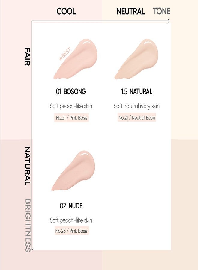 Amuse SEOUL Meta Fixing Cushion Foundation 02 NUDE | Peach | Matte, glow, long-lasting, double coverage, clean beauty, lightweight, natural look, foundation for sensitive skin, hydrating cushion - Image 3
