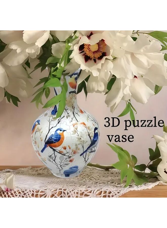 3D Puzzle Vase Model SH1696 Ten Birds Red Ship Home Office Decor Gift - Image 1