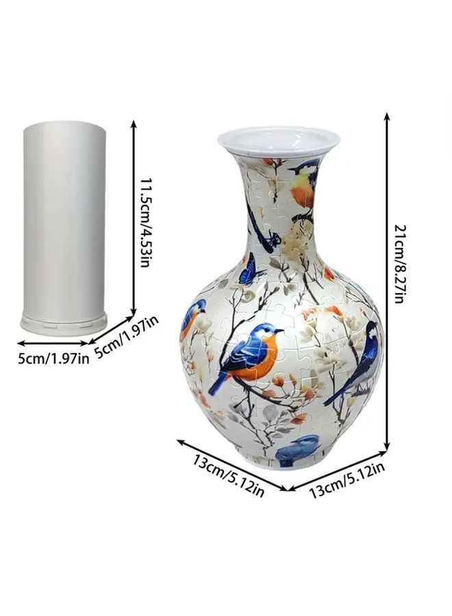 3D Puzzle Vase Model SH1696 Ten Birds Red Ship Home Office Decor Gift - Image 2