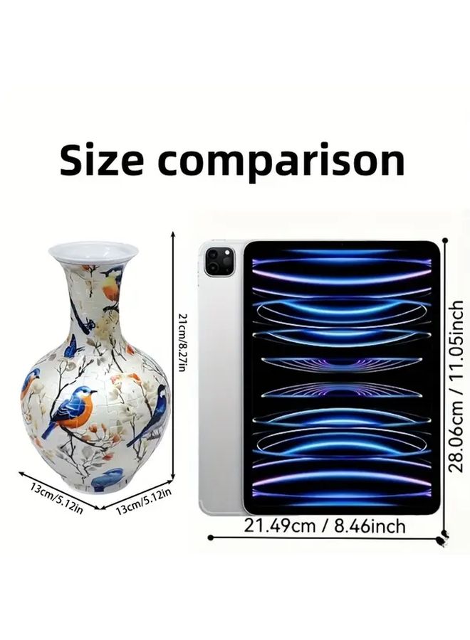 3D Puzzle Vase Model SH1696 Ten Birds Red Ship Home Office Decor Gift - Image 3