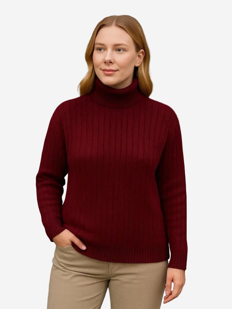 Jane's JANES Thick Ribbed Turtleneck Knit Sweater - Image 4