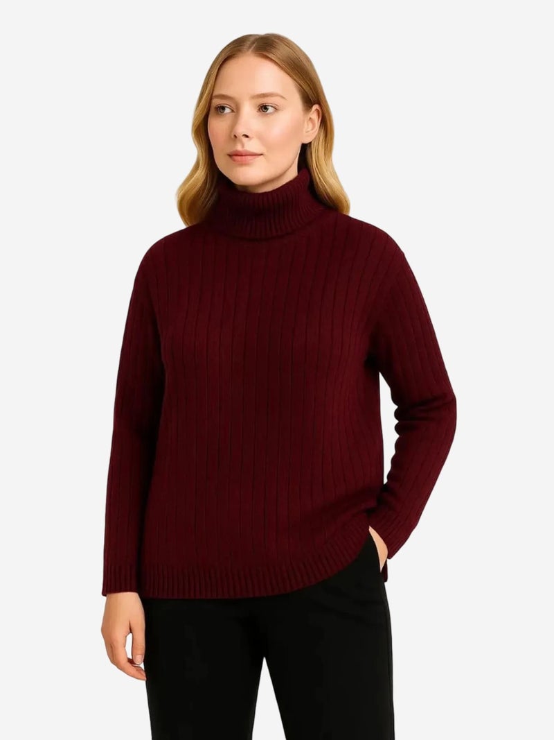 Jane's JANES Thick Ribbed Turtleneck Knit Sweater - Image 3