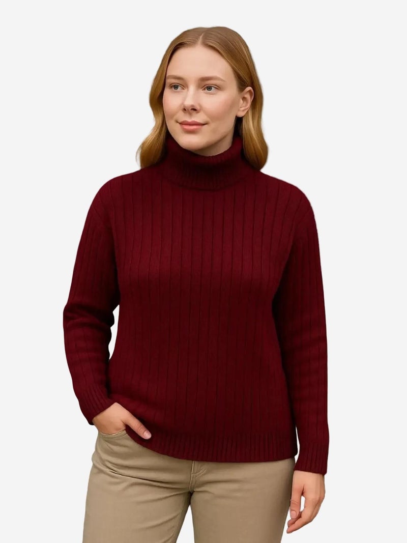 Jane's JANES Thick Ribbed Turtleneck Knit Sweater - Image 1