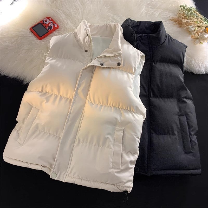 American Style Vests For Men And Women In Loose Trendy Brand Large Size Casual Vests Down Cotton Bread Jackets - Image 5