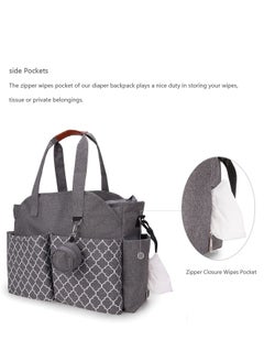 Gonice Bag with Cup Holder, Multi-Function Baby Bag, Travel Diaper Bag for Mom and Dad, Baby Diaper Bag Tote, Large Capacity and Stylish Organizer for Baby Care  - Image 3