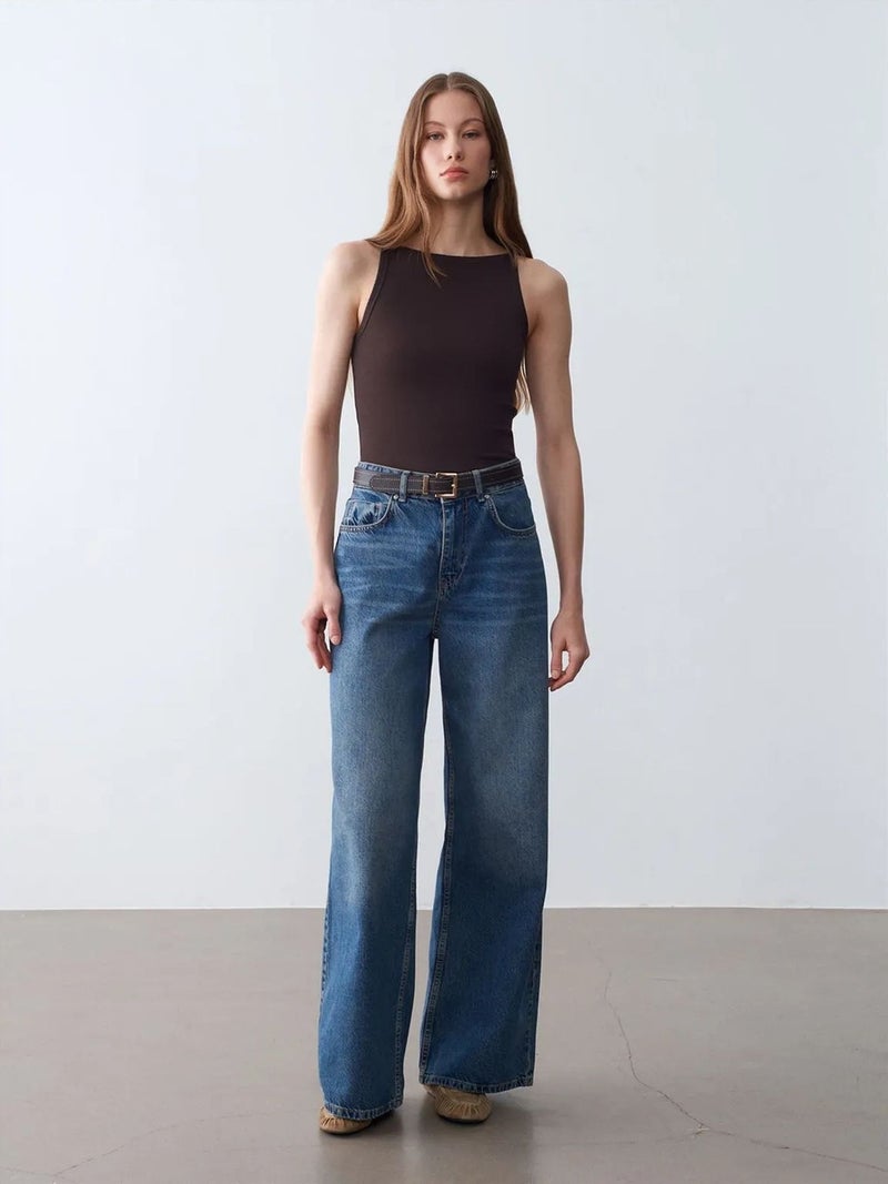 DILVIN Ribbed Cotton Halterneck Blouse - Image 4