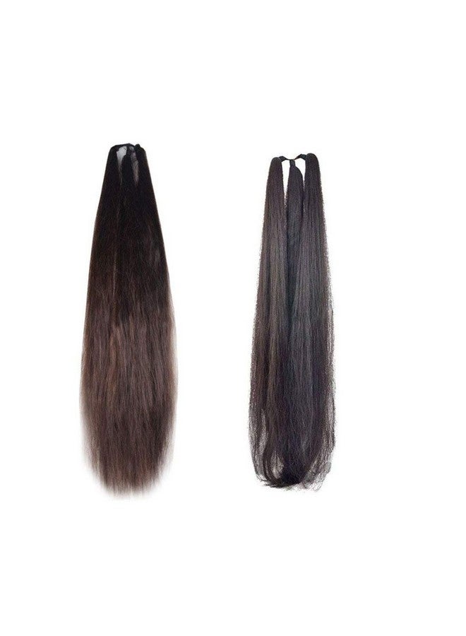 AROOMAN Stylish Combo Hair Parandi Hair Extenshion for Festives Braid Extension 24 Inches (Black & Brown)