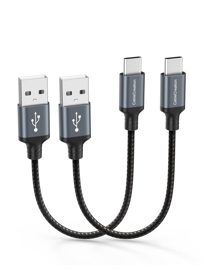 CableCreation 2 Pack 6 inch Short USB C Cable, USB to USB C Cable 3A Fast Charging Cable, USB Male to USB C Male Cable for Car Carplay, iPhone 16 15, Power Bank, Galaxy S23, Z Flip, iPad - Image 1