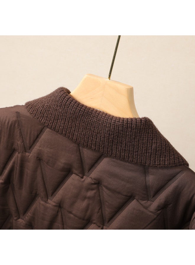 Fapai Warm And Slim-fitting Turn-down Collar Cotton Coat For Autumn/winter, Versatile Daily Commute Cardigan Jacket - Image 5