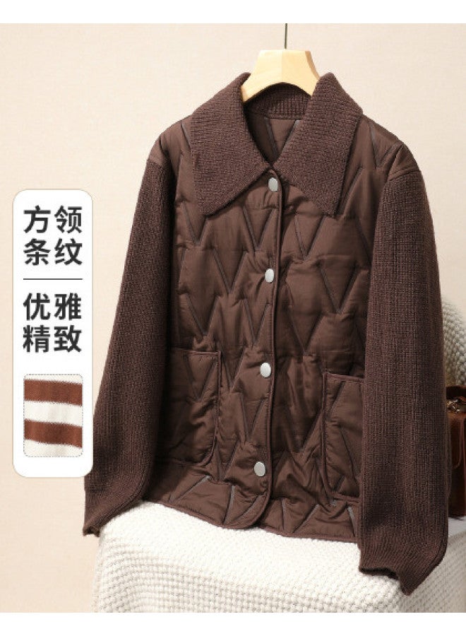 Fapai Warm And Slim-fitting Turn-down Collar Cotton Coat For Autumn/winter, Versatile Daily Commute Cardigan Jacket - Image 1