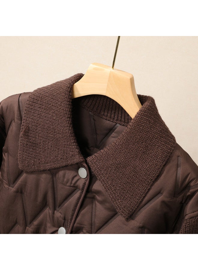 Fapai Warm And Slim-fitting Turn-down Collar Cotton Coat For Autumn/winter, Versatile Daily Commute Cardigan Jacket - Image 4