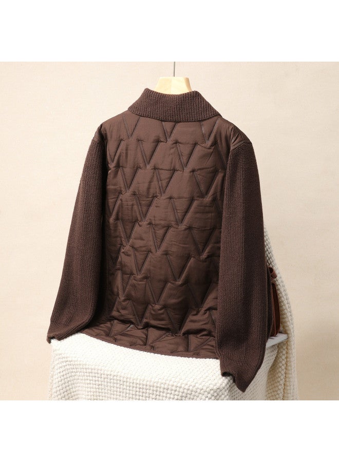 Fapai Warm And Slim-fitting Turn-down Collar Cotton Coat For Autumn/winter, Versatile Daily Commute Cardigan Jacket - Image 3