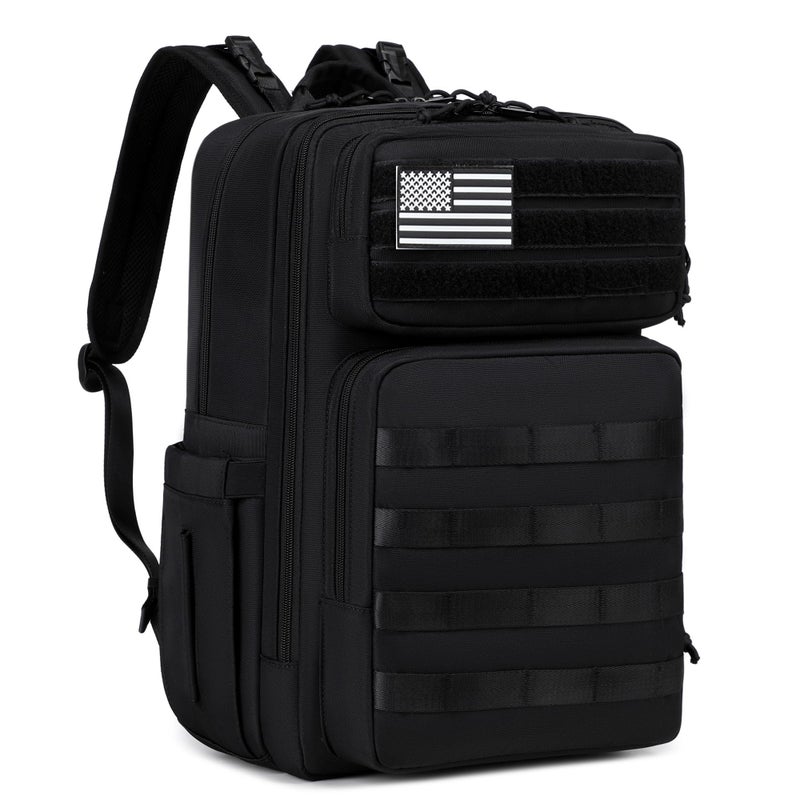 LORADI Large Dad Diaper Bag Backpack Tactical Style Black - Image 2