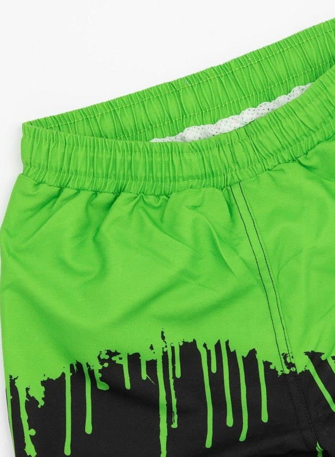 Teenage Mutant Ninja Turtles Boys Swim Shorts | Kids Graphic Swimming Pants | TMNT Drawstring Waistband Swimwear Trunks Black  - Image 5
