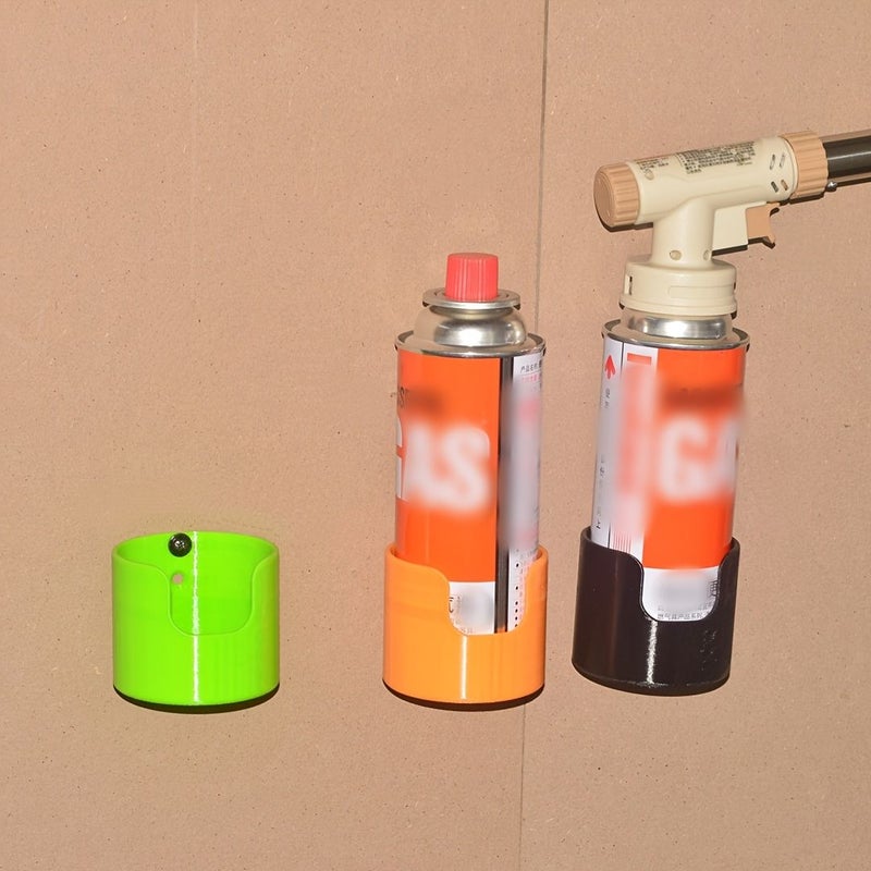 White Round Plastic Wall Mounted Storage Box For Gas Canisters And Cleaning Bottles - Image 1