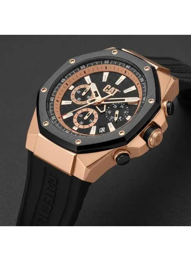 CAT Hexline Chrono AW.193.21.129 Black Dial Silicone Strap ... - Image 2