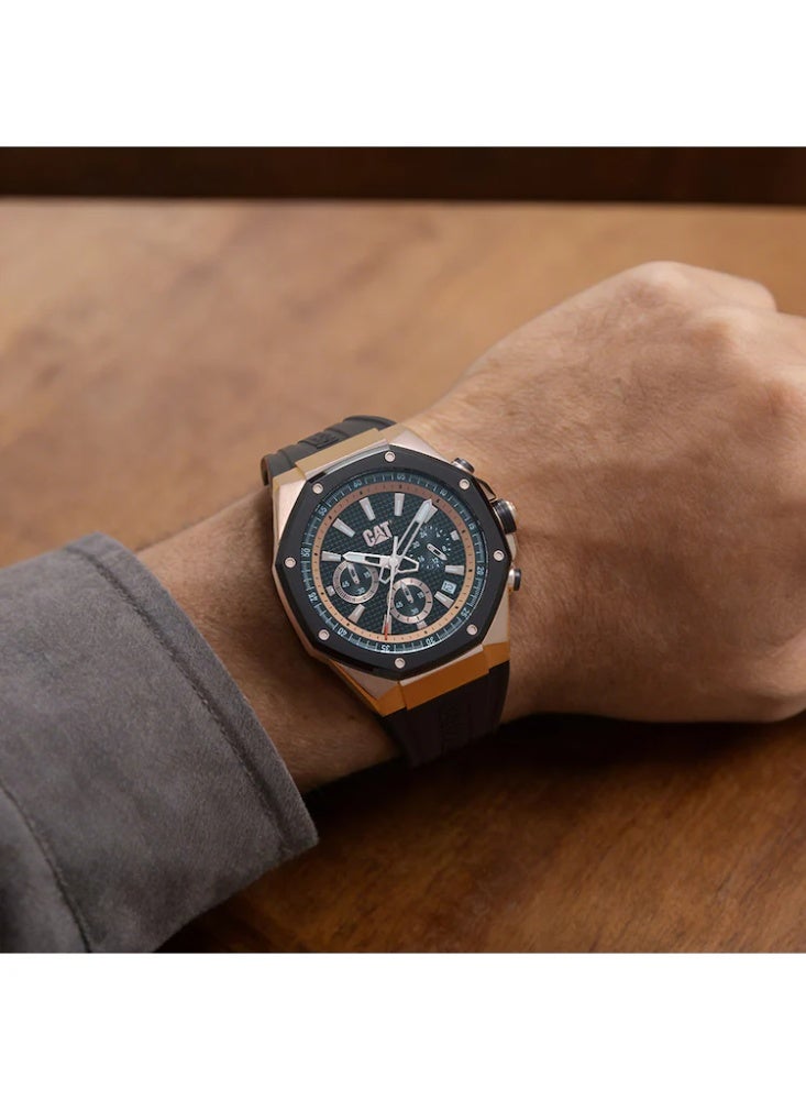 CAT Hexline Chrono AW.193.21.129 Black Dial Silicone Strap ... - Image 4