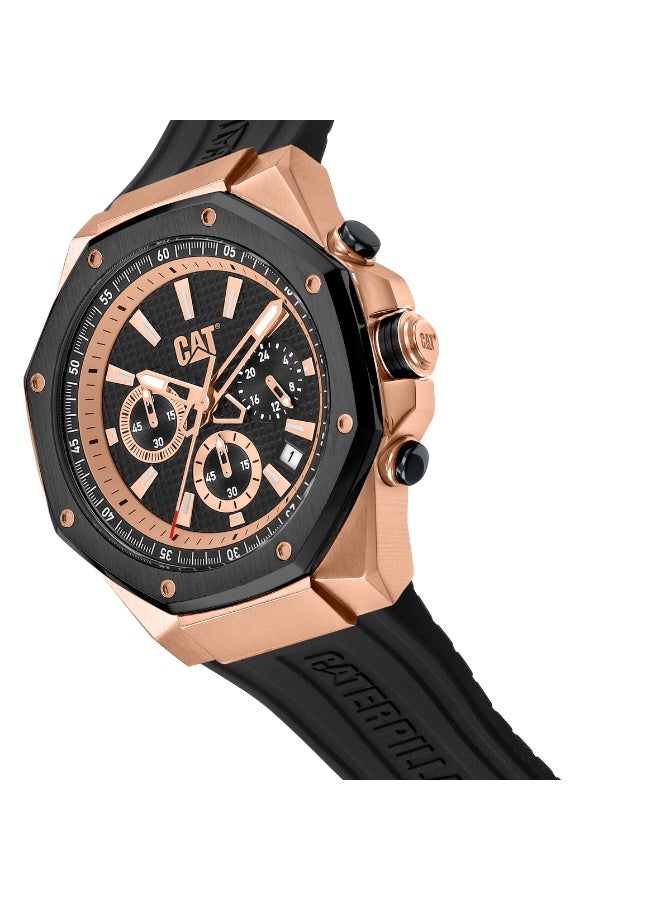CAT Hexline Chrono AW.193.21.129 Black Dial Silicone Strap ... - Image 3
