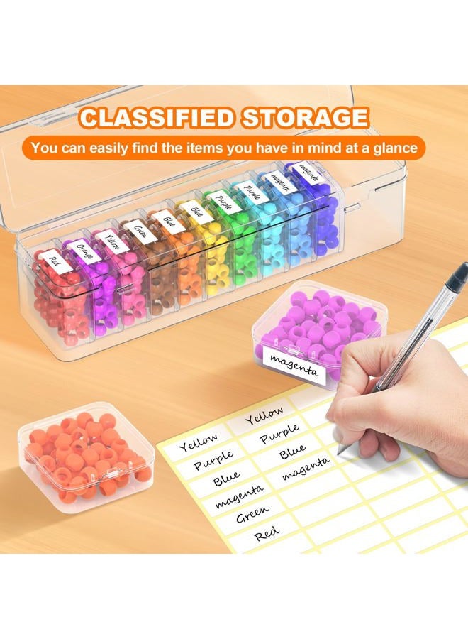 Profasion Bead Organizer Box, 12 PCS Clear Plastic Storage Containers Features Hinged Lid and Labels, Craft Storage Box for Jewelry, Diamonds, Clay Beads, Bracelets, Screws, Seeds, Small Parts - Image 3