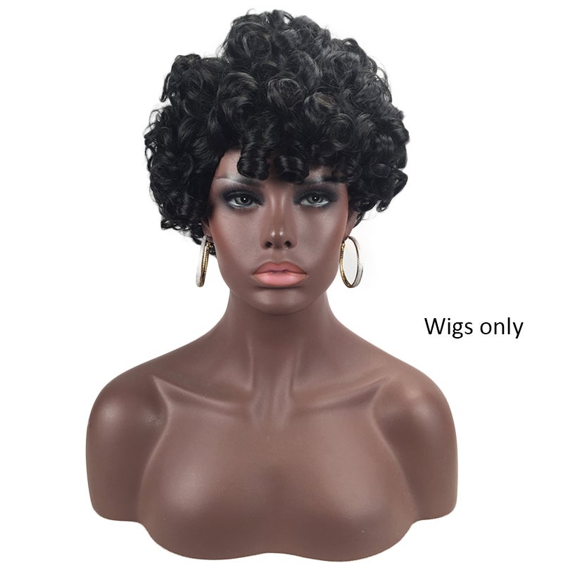 High-temperature Synthetic Fiber Small Curly Matte Wigs for The Light Curve Natural Frizz Afro Hair - Image 3